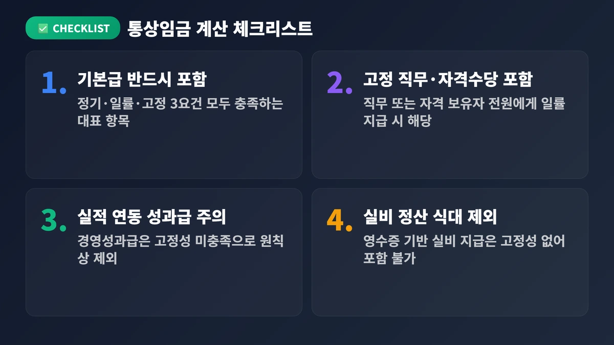 통상임금계산법 완벽 가이드 2026 내 월급에서 얼마가 기준인지 지금 바로 확인하세요 4 통상임금 계산 체크리스트