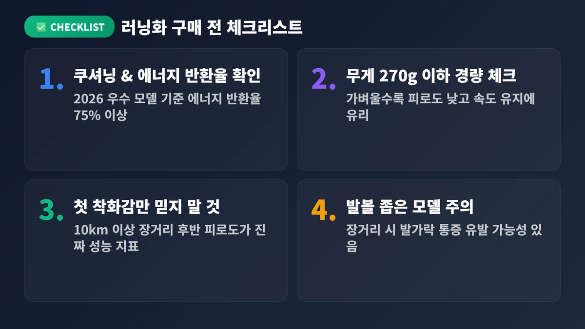 러닝화 구매 전 체크리스트