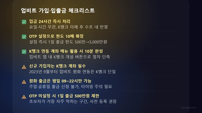 ๐ช ์
๋นํธ ๋น์ธ ๊ฐ์
๋ฐ ์
์ถ๊ธ ๋ฐฉ๋ฒ (K๋ฑ
ํฌยท๋ํ): ์ฒ์ ํด๋ ๋งํ์ง ์๋ ๋จ๊ณ๋ณ ์ ์ฐจ 4 ์
๋นํธ ๊ฐ์
ยท์
์ถ๊ธ ์ฒดํฌ๋ฆฌ์คํธ