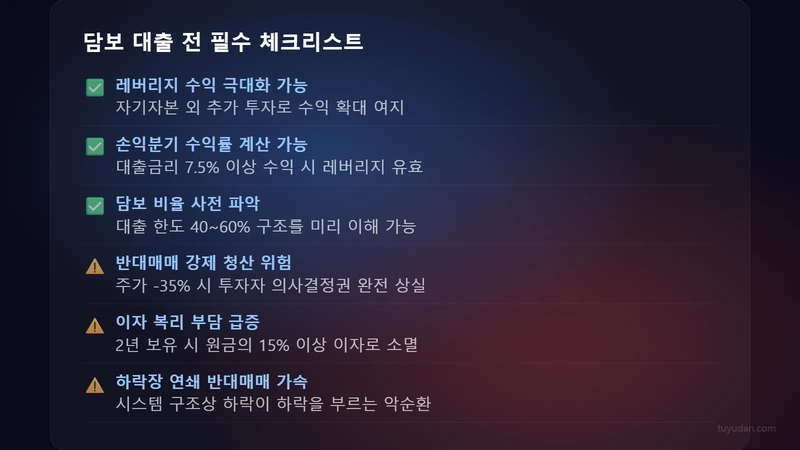 주식 담보 대출의 위험성: 반대매매가 터지는 5가지 시나리오 4 담보 대출 전 필수 체크리스트