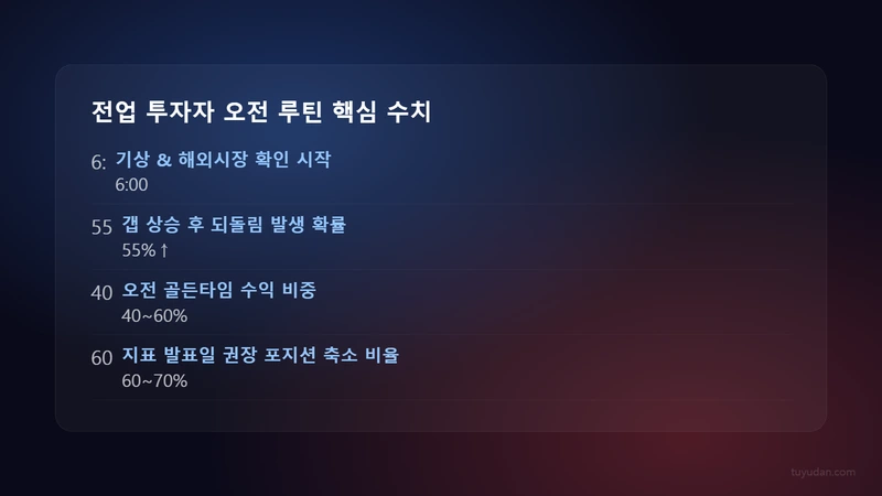 전업 투자자 오전 루틴 핵심 수치