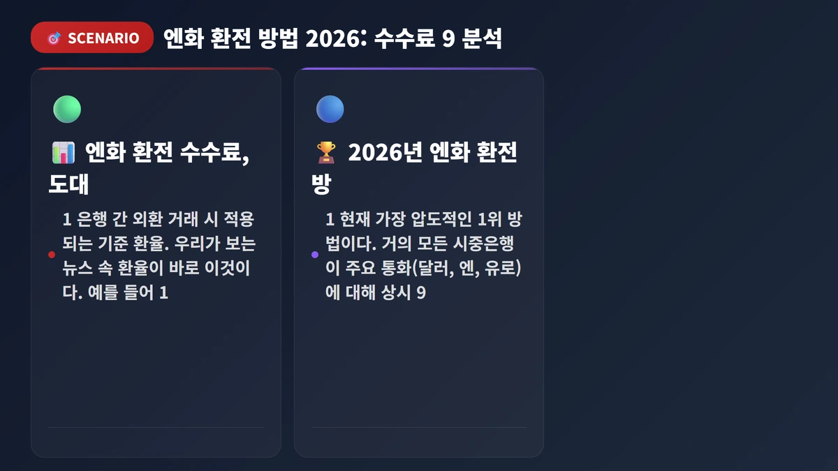 엔화 환전 방법 2026: 수수료 90% 아끼는 3가지 비밀 3 엔화 환전 방법 2026: 수수료 90% 아끼는 3가지 비밀 🤫 분석