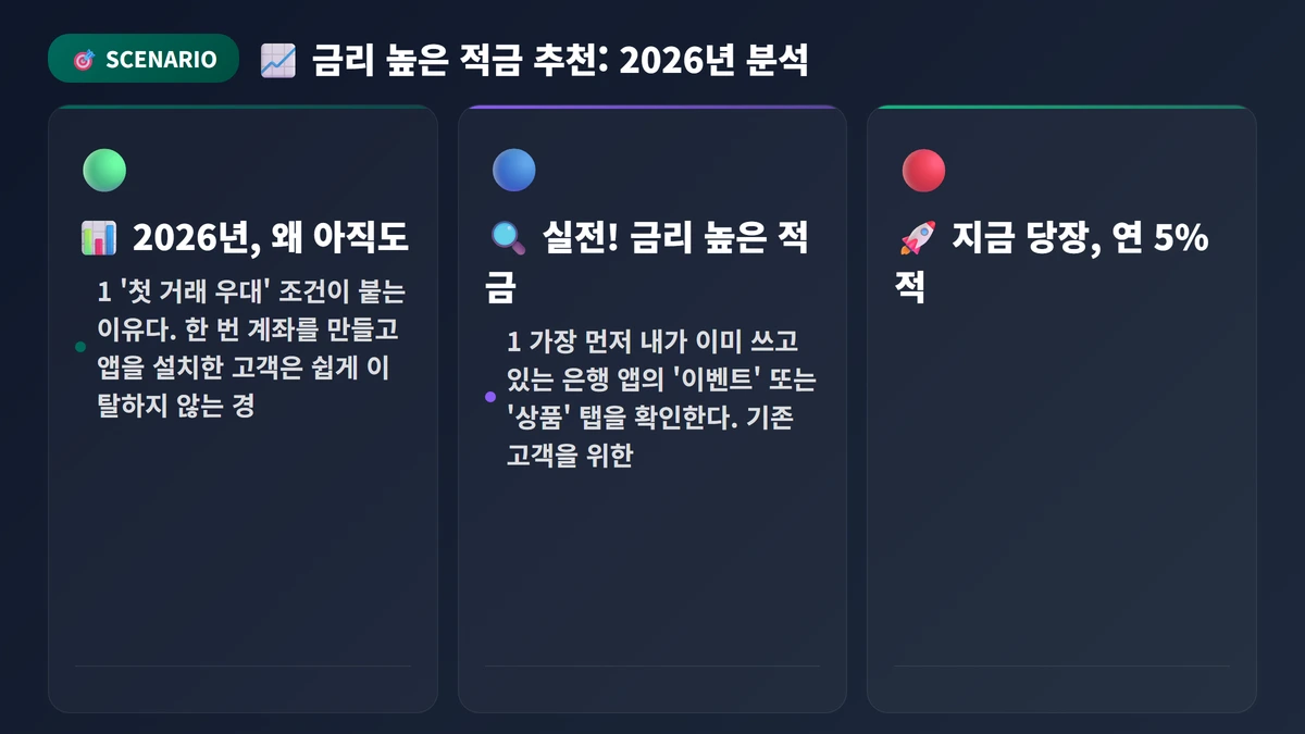 금리 높은 적금 추천: 2026년 연 5% 이상 특판 4가지 조건 3 📈 금리 높은 적금 추천: 2026년 연 5% 이상 특판 4가지 조건 분석