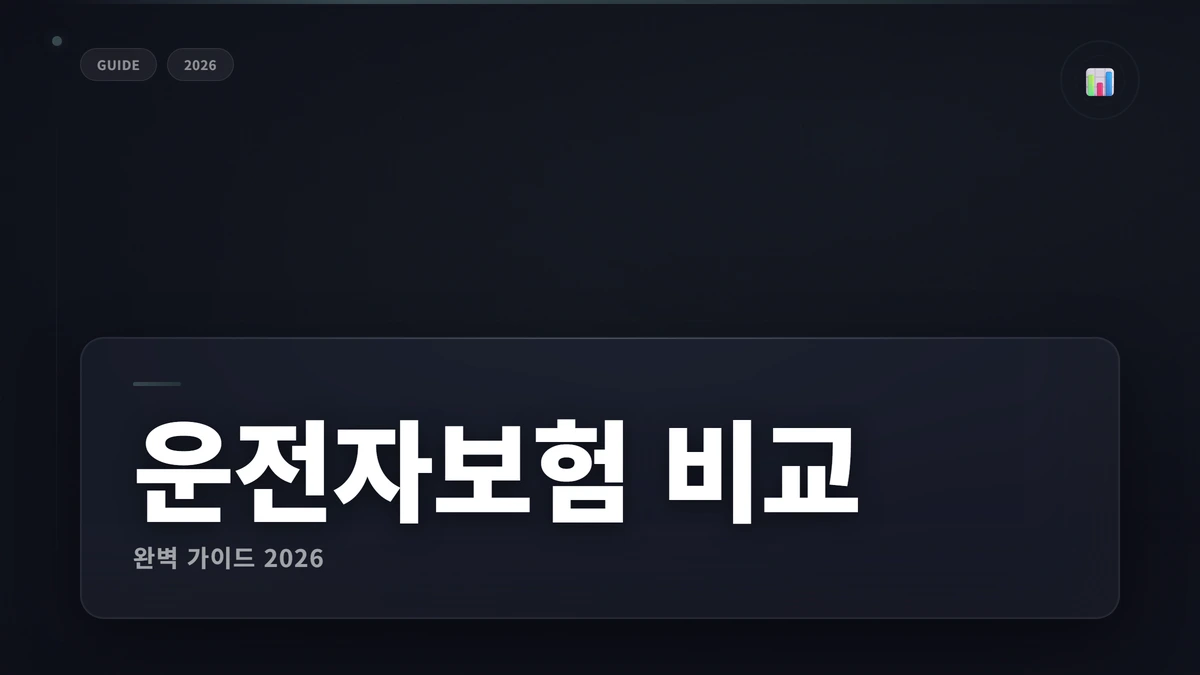 운전자보험 비교 추천 2026: 벌금·교통사고 보장 1 운전자보험 비교 썸네일 운전자보험 비교 추천 2026