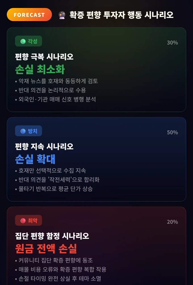 확증 편향 투자자 행동 시나리오