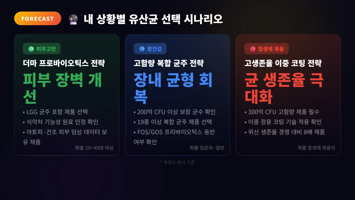 내 상황별 유산균 선택 시나리오