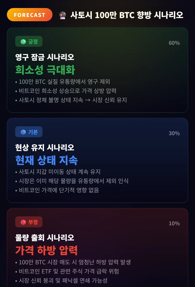 사토시 나카모토는 누구인가? 3 사토시 100만 BTC 향방 시나리오 사토시 나카모토는 누구인가?